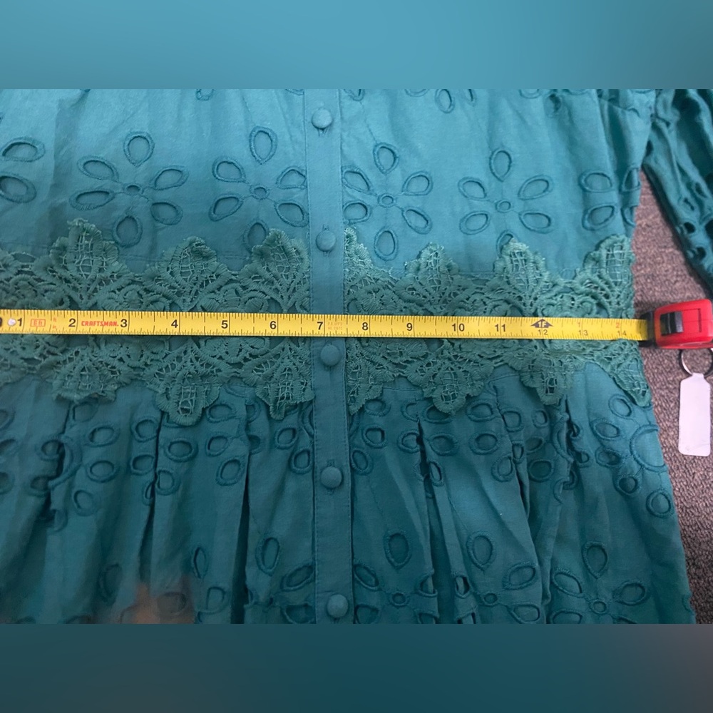 Karen Millen Teal Embroidered Long Sleeve Dress - Picture 9 of 9